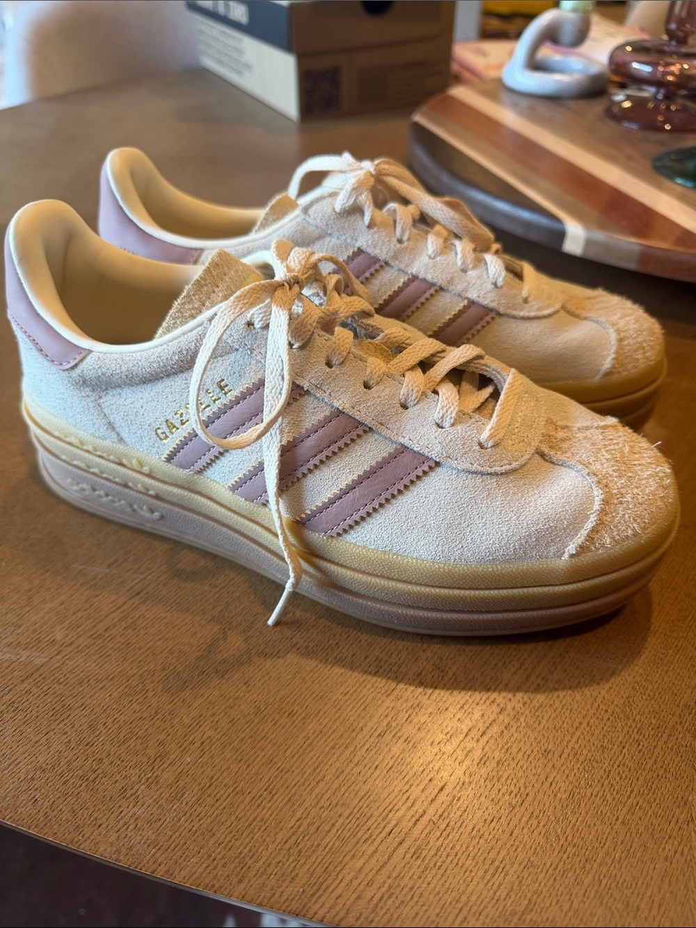 Adidas Gazelle Bold Cream & Pink Women’s Size 6